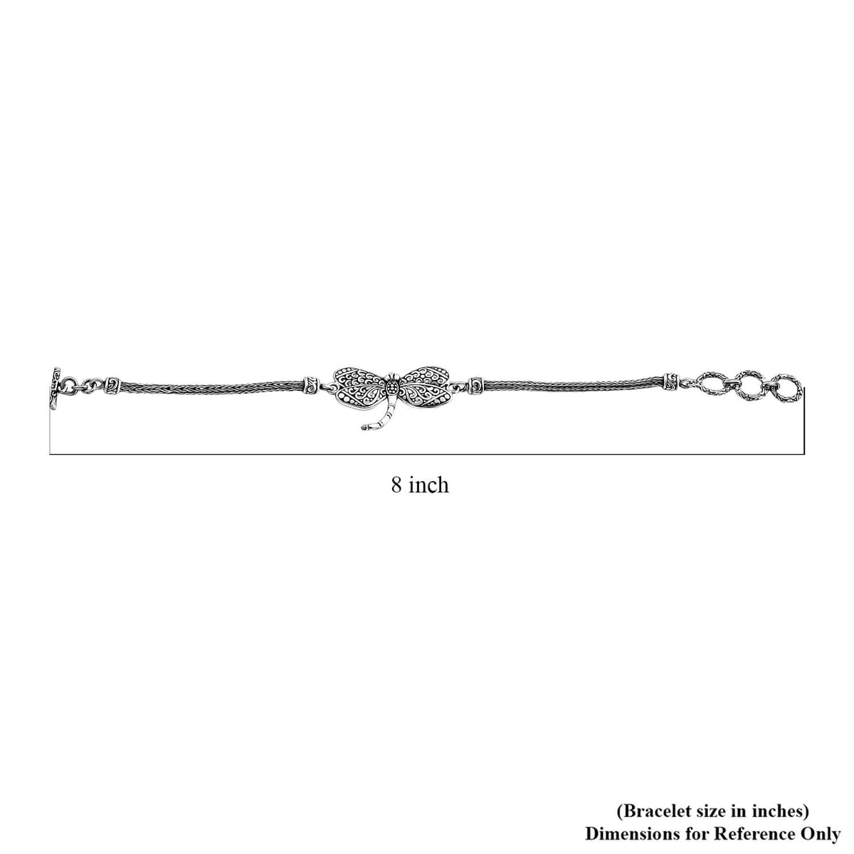 Bali Legacy Dragonfly with Tulang Naga Chain Bracelet in Sterling Silver (6.50-8.0In) 9.65 Grams image number 5