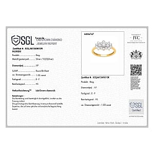Luxuriant Lab Grown Diamond 1.11 ctw Ring in 18K Vermeil Yellow Gold Over Sterling Silver (Size 9.0)