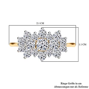 Luxuriant Lab Grown Diamond 1.11 ctw Ring in 18K Vermeil Yellow Gold Over Sterling Silver (Size 9.0)