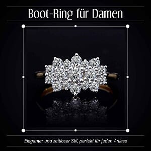 Luxuriant Lab Grown Diamond 1.11 ctw Ring in 18K Vermeil Yellow Gold Over Sterling Silver (Size 11.5)