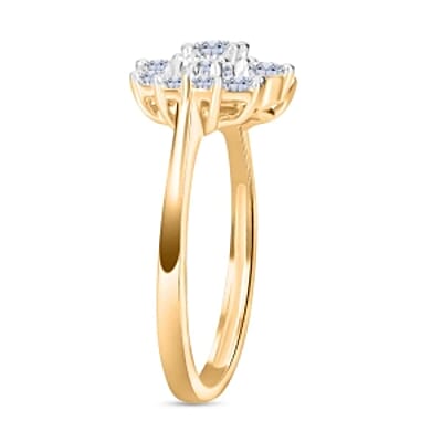 Luxuriant Lab Grown Diamond 1.11 ctw Ring in 18K Vermeil Yellow Gold Over Sterling Silver (Size 11.5)