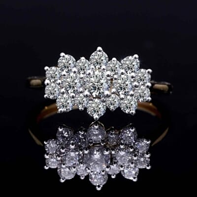 Luxuriant Lab Grown Diamond 1.11 ctw Ring in 18K Vermeil Yellow Gold Over Sterling Silver (Size 11.5)