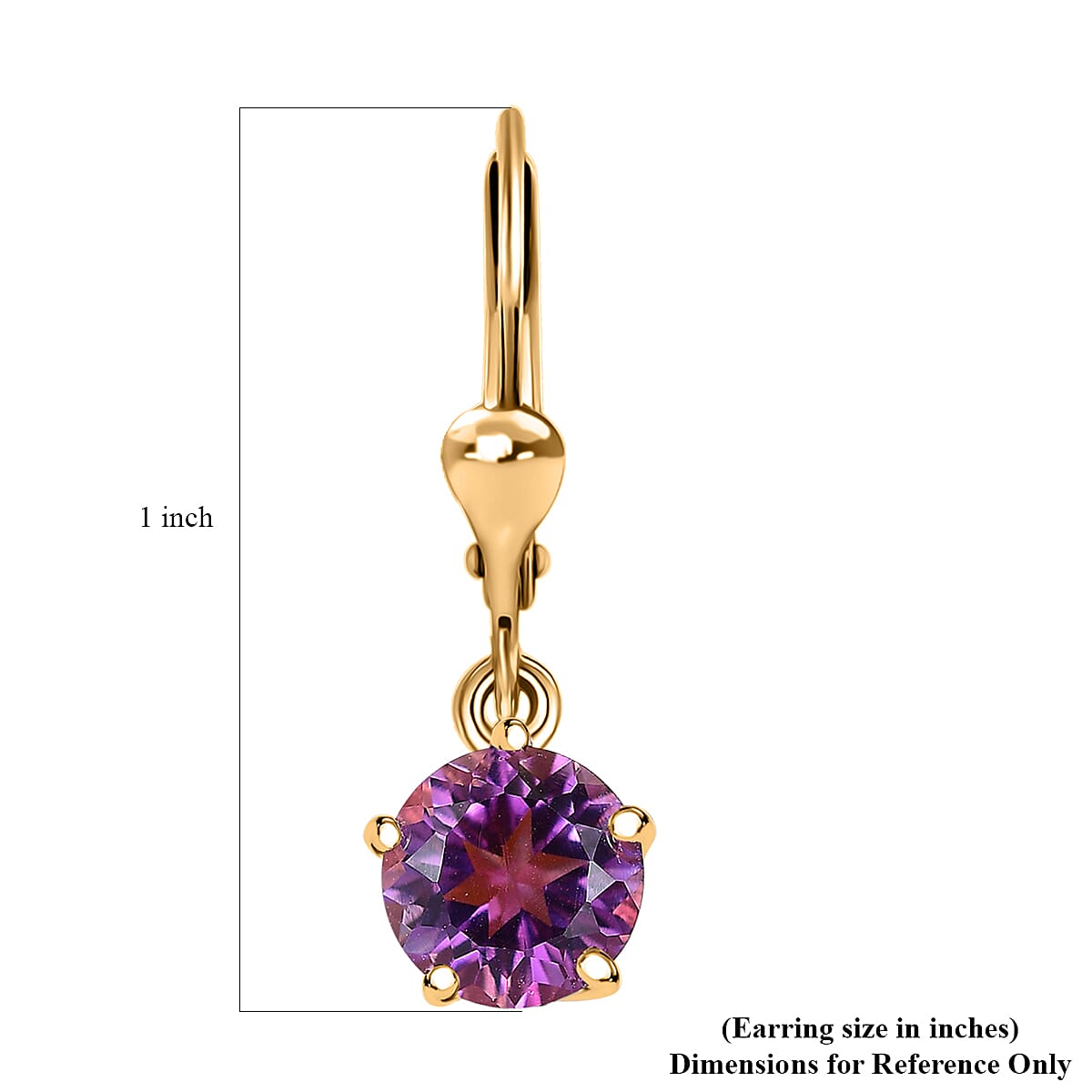 African Amethyst and White Zircon Earrings in Vermeil Yellow Gold Over Sterling Silver 3.30 ctw
