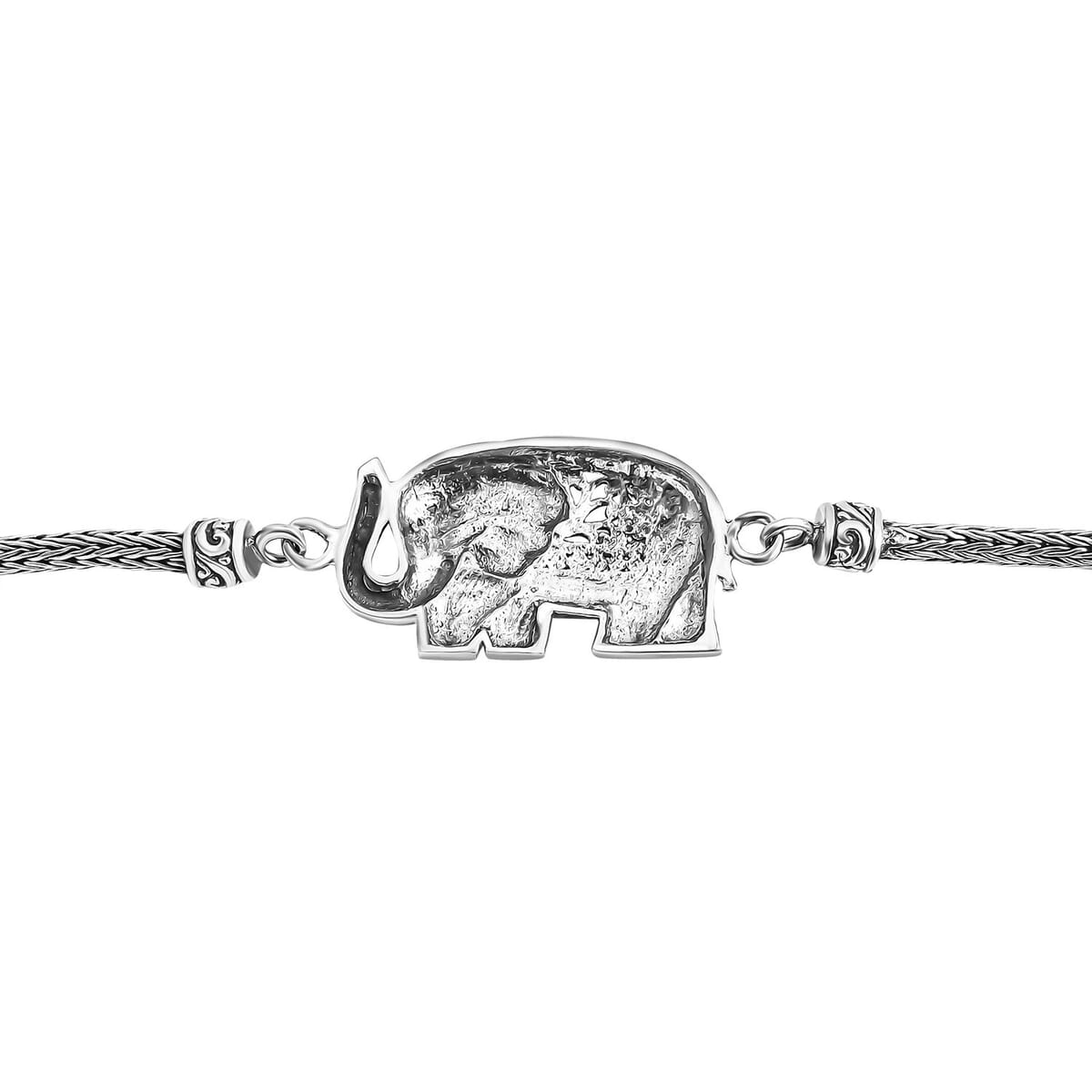 Bali Legacy Elephant with Tulang Naga Chain Bracelet in Sterling Silver (6.50-8.0In) 10.75 Grams image number 3