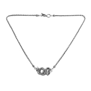 Bali Legacy Dragon with Padian Chain Necklace in Sterling Silver 26.30 Grams 20 Inches