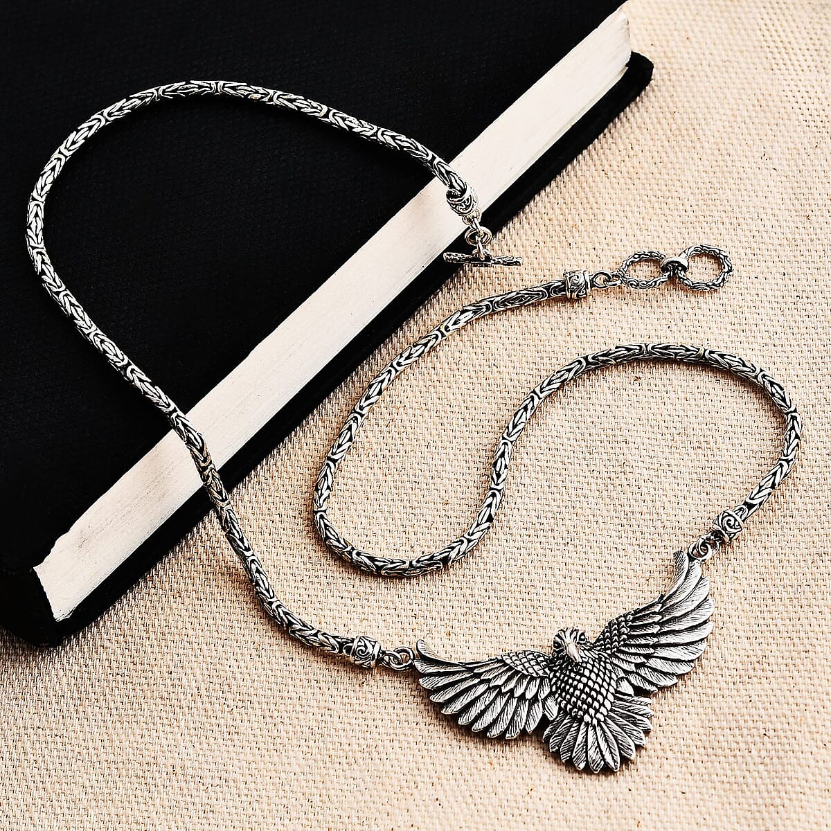 Bali Legacy Garuda with Borobudur Chain Necklace in Sterling Silver 30.10 Grams 20 Inches image number 1