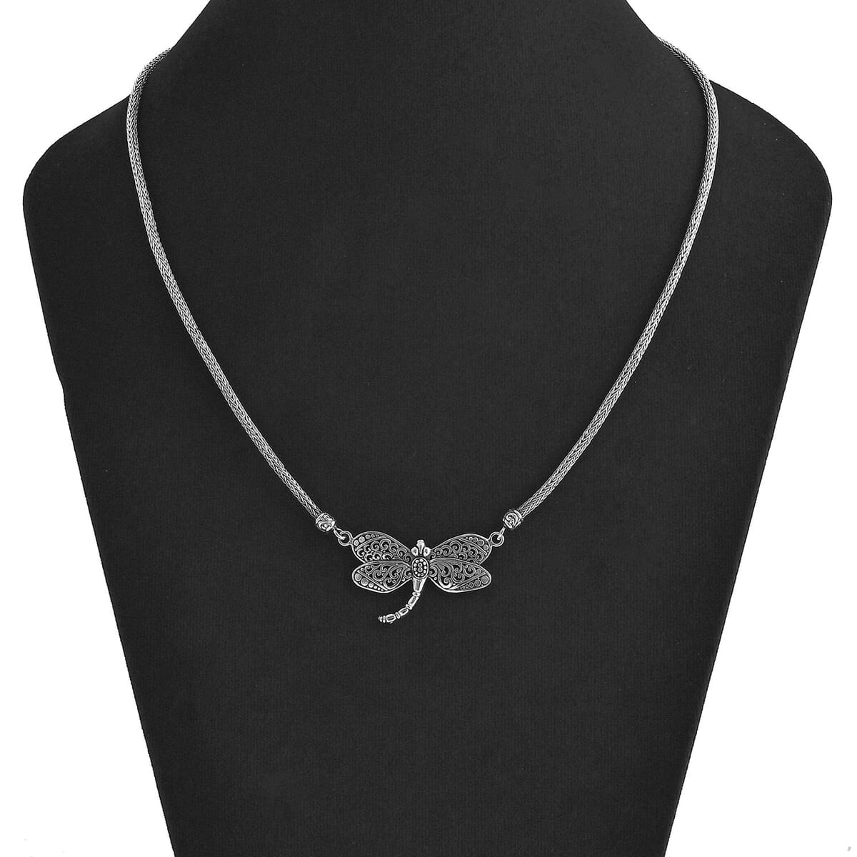 Bali Legacy Dragonfly with Borobudur Chain Necklace in Sterling Silver 19.80 Grams 20 Inches image number 2