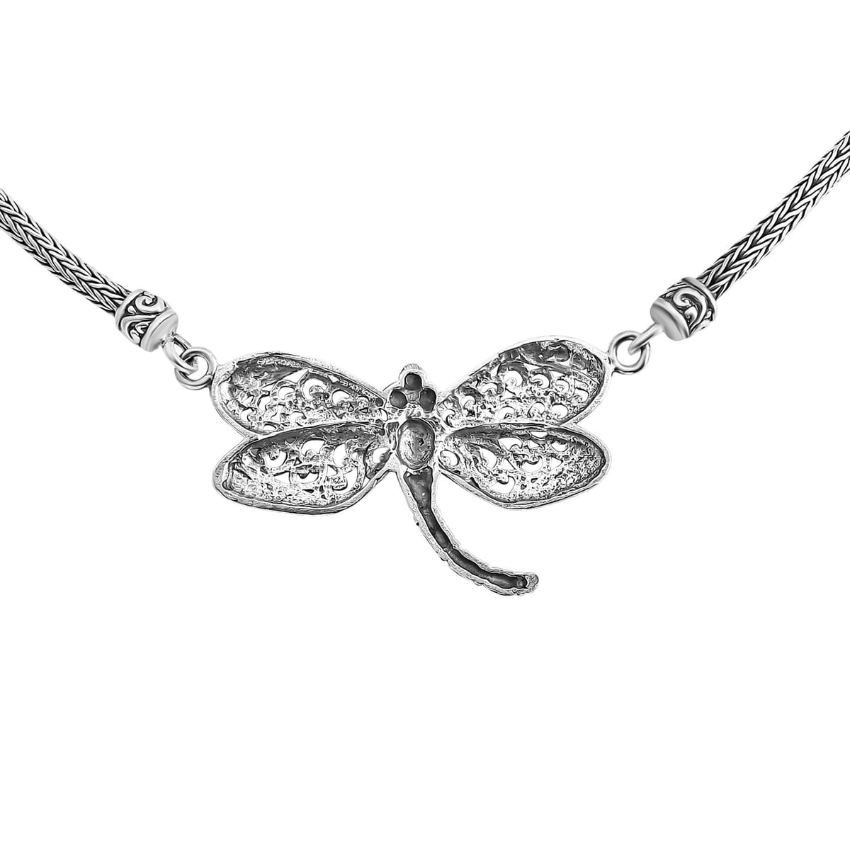 Bali Legacy Dragonfly with Borobudur Chain Necklace in Sterling Silver 19.80 Grams 20 Inches image number 4