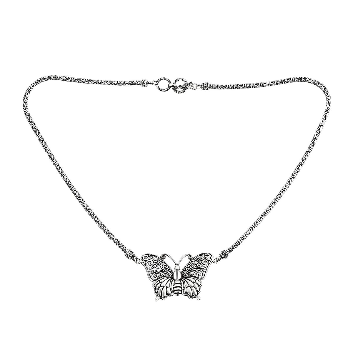 Bali Legacy Butterfly with Borobudur Chain Necklace in Sterling Silver 29.50 Grams 20 Inches image number 0