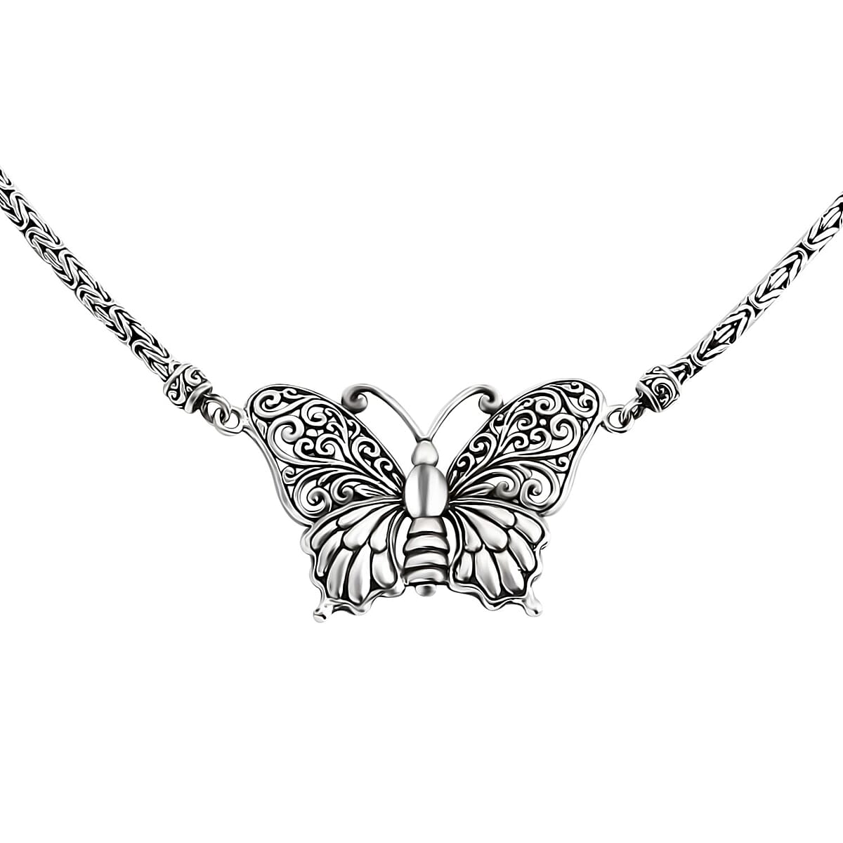 Bali Legacy Butterfly with Borobudur Chain Necklace in Sterling Silver 29.50 Grams 20 Inches image number 3