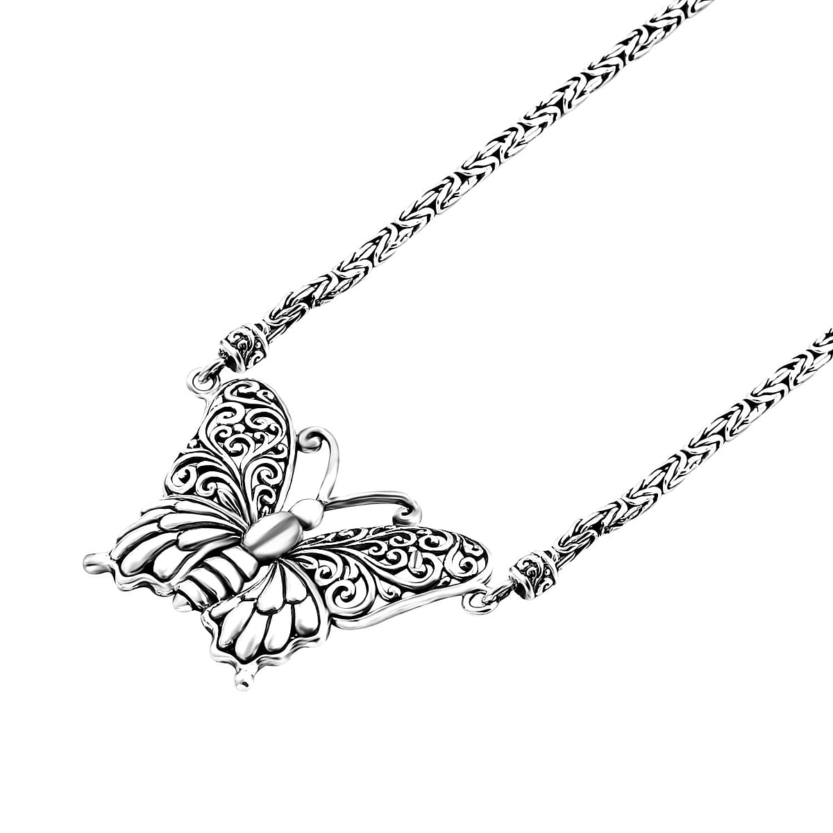 Bali Legacy Butterfly with Borobudur Chain Necklace in Sterling Silver 29.50 Grams 20 Inches image number 4