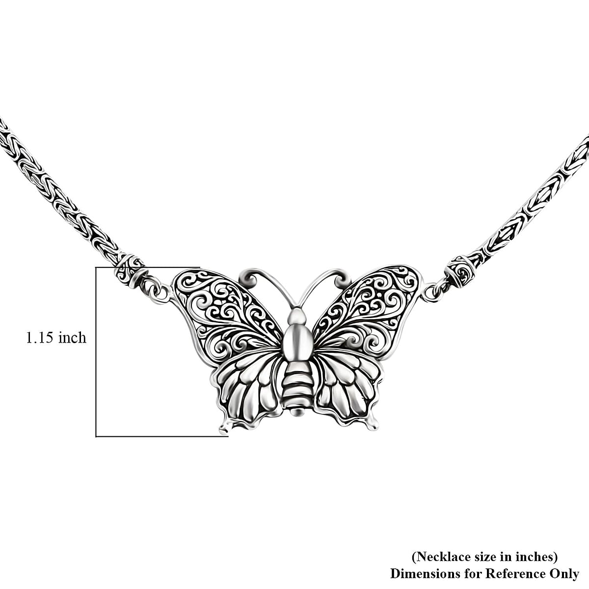 Bali Legacy Butterfly with Borobudur Chain Necklace in Sterling Silver 29.50 Grams 20 Inches image number 7