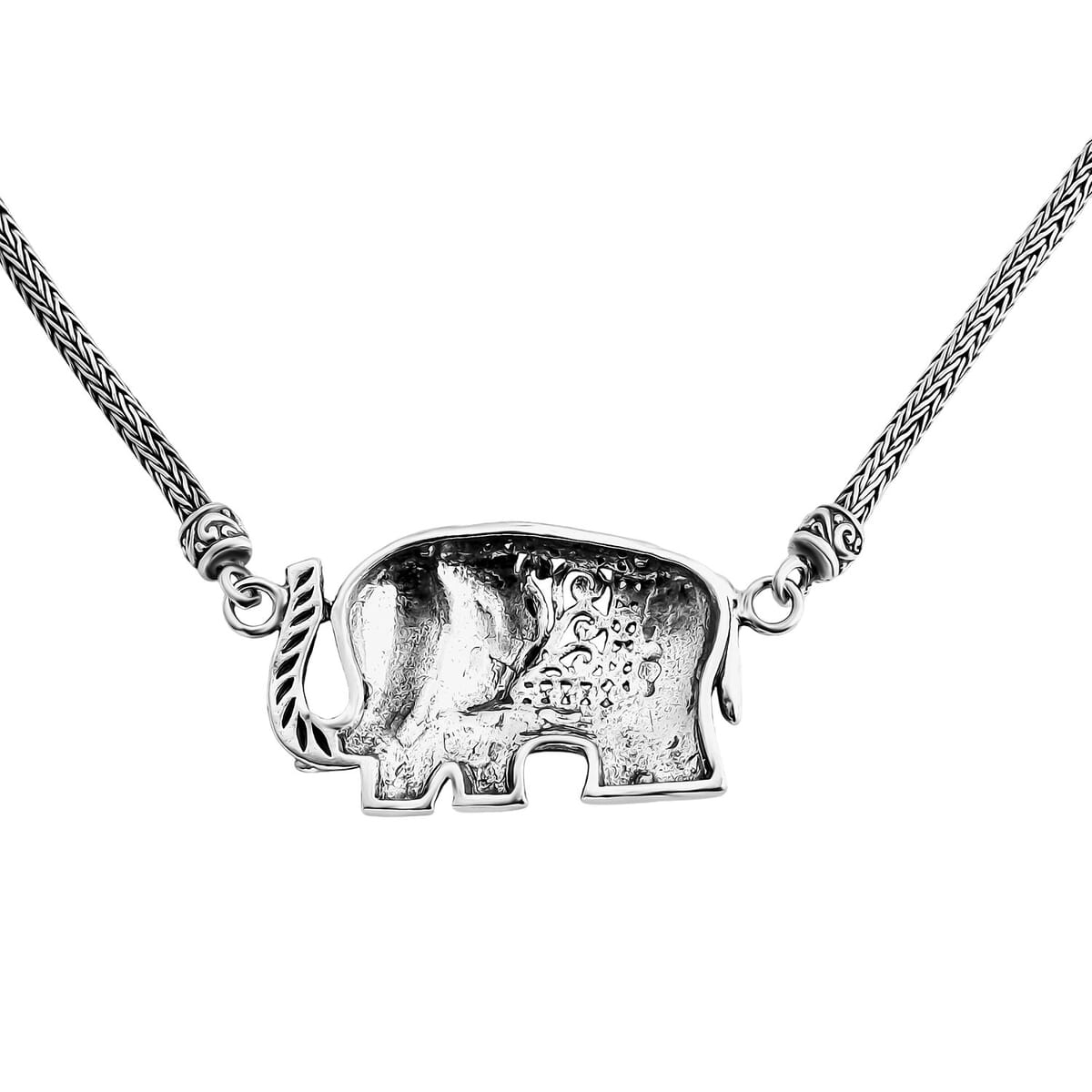 Bali Legacy Elephant with Tulang Naga Chain Necklace in Sterling Silver 23 Grams 20 Inches image number 5