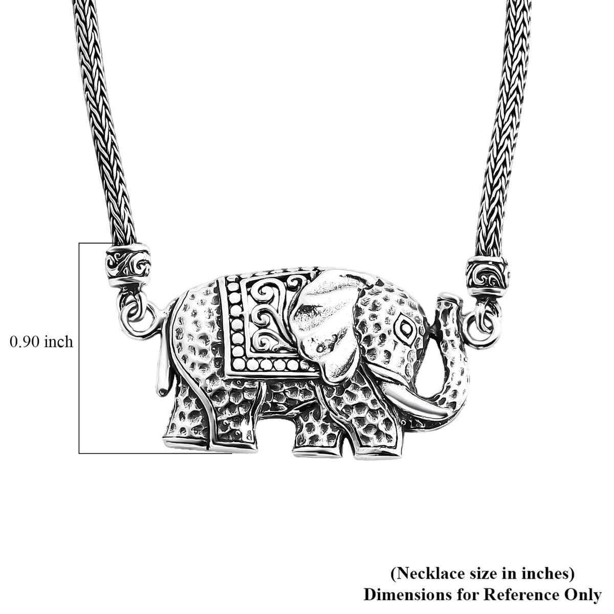 Bali Legacy Elephant with Tulang Naga Chain Necklace in Sterling Silver 23 Grams 20 Inches image number 7