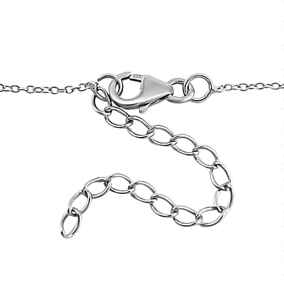 Santa Maria Aquamarine and White Topaz Drop Necklace 18-20 Inches in Rhodium Over Sterling Silver 2.50 ctw