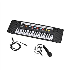 37 Keys Piano with Microphone (Equipped with 37 Keys, 24 Demo Songs, 3 Tones, 8 Rhythms, and 2 Tempo/2 Volume)