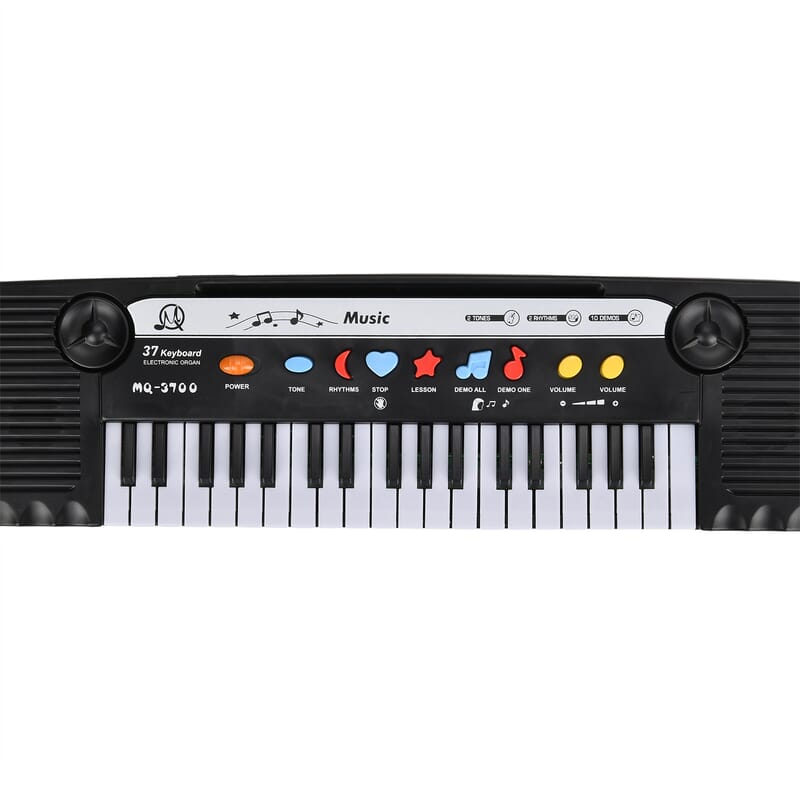 37 Keys Piano with Microphone (Equipped with 37 Keys, 24 Demo Songs, 3 Tones, 8 Rhythms, and 2 Tempo/2 Volume)