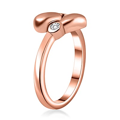 Karis Diamond Accent Bypass Ring in 18K RG Plated (Size 5.0)