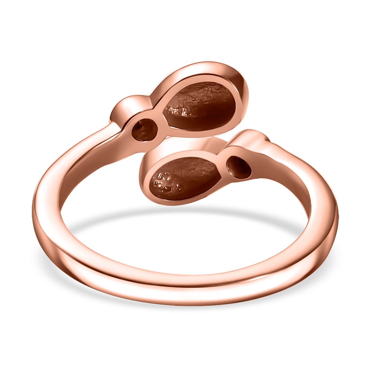 Karis Diamond Accent Bypass Ring in 18K RG Plated (Size 5.0)