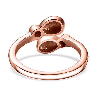 Karis Diamond Accent Bypass Ring in 18K RG Plated (Size 5.0)