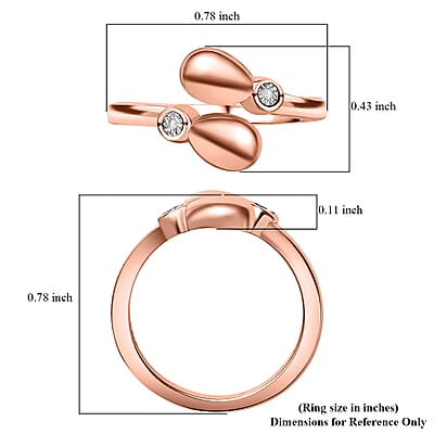 Karis Diamond Accent Bypass Ring in 18K RG Plated (Size 5.0)