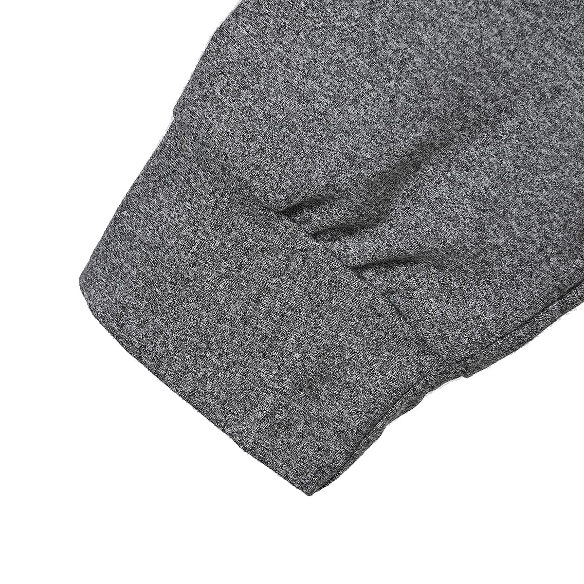 Tamsy Gray Round Neck Sparkly Rose Print Long Sleeve Top (S-L) image number 3