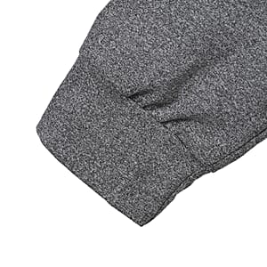 Tamsy Gray Round Neck Sparkly Rose Print Long Sleeve Top (S-L)