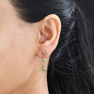 Andranomaro Green Apatite Raindrop Earrings in 18K Vermeil Yellow Gold Over Sterling Silver 1.65 ctw
