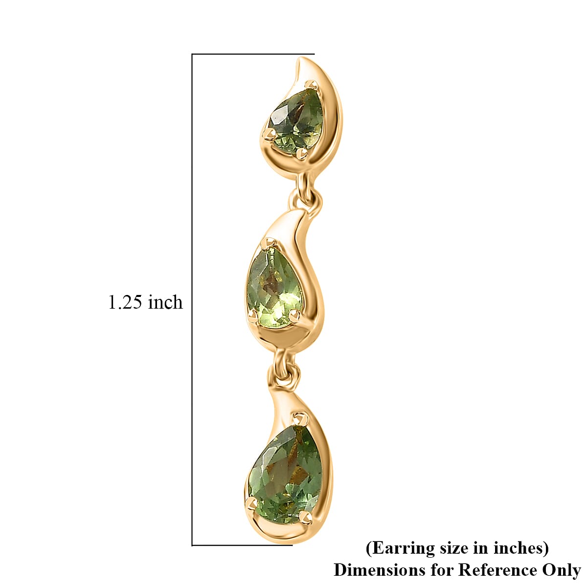 Andranomaro Green Apatite Raindrop Earrings in 18K Vermeil Yellow Gold Over Sterling Silver 1.65 ctw