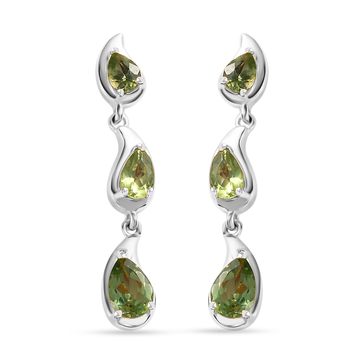 Three Apatite Sterling Silver Earrings Three Apatite Sterling Silver Earrings