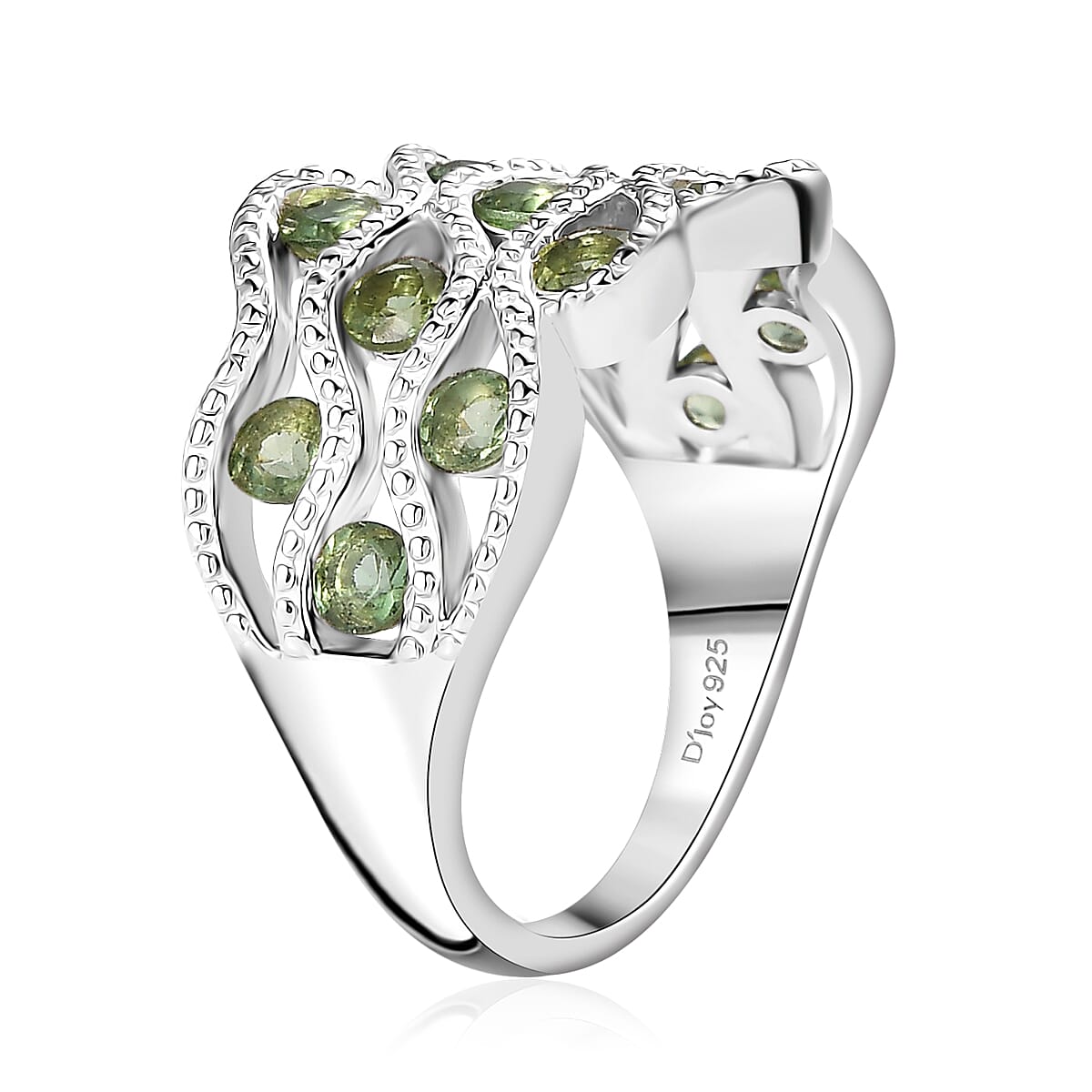 Andranomaro Green Apatite Hills Fog Ring in Rhodium Over Sterling Silver (Size 6.0) 1.60 ctw image number 3