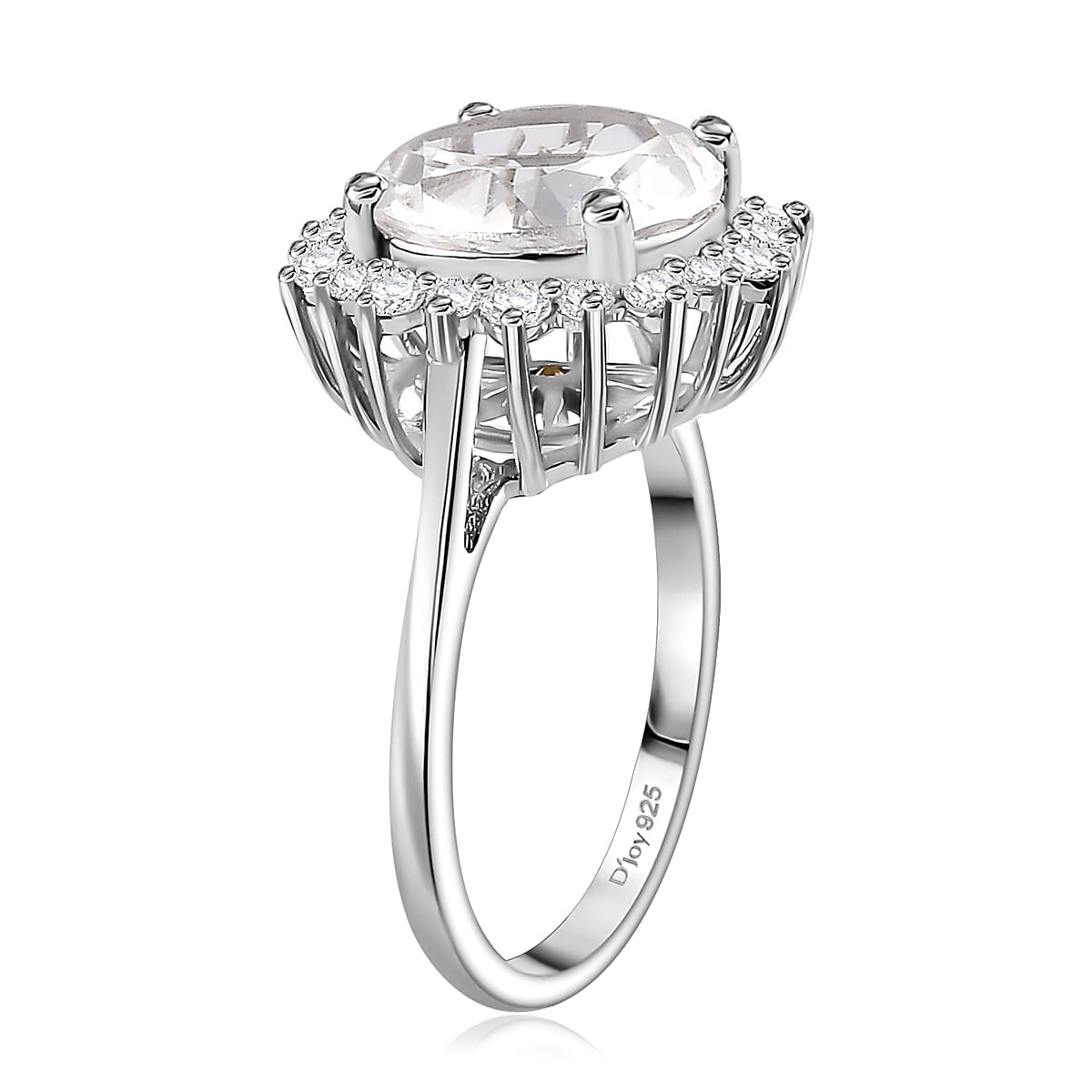Brazilian Petalite and Multi Gemstone Sunburst Ring in Rhodium Over Sterling Silver (Size 6.0) 6.50 ctw (Del. in 10-12 Days)