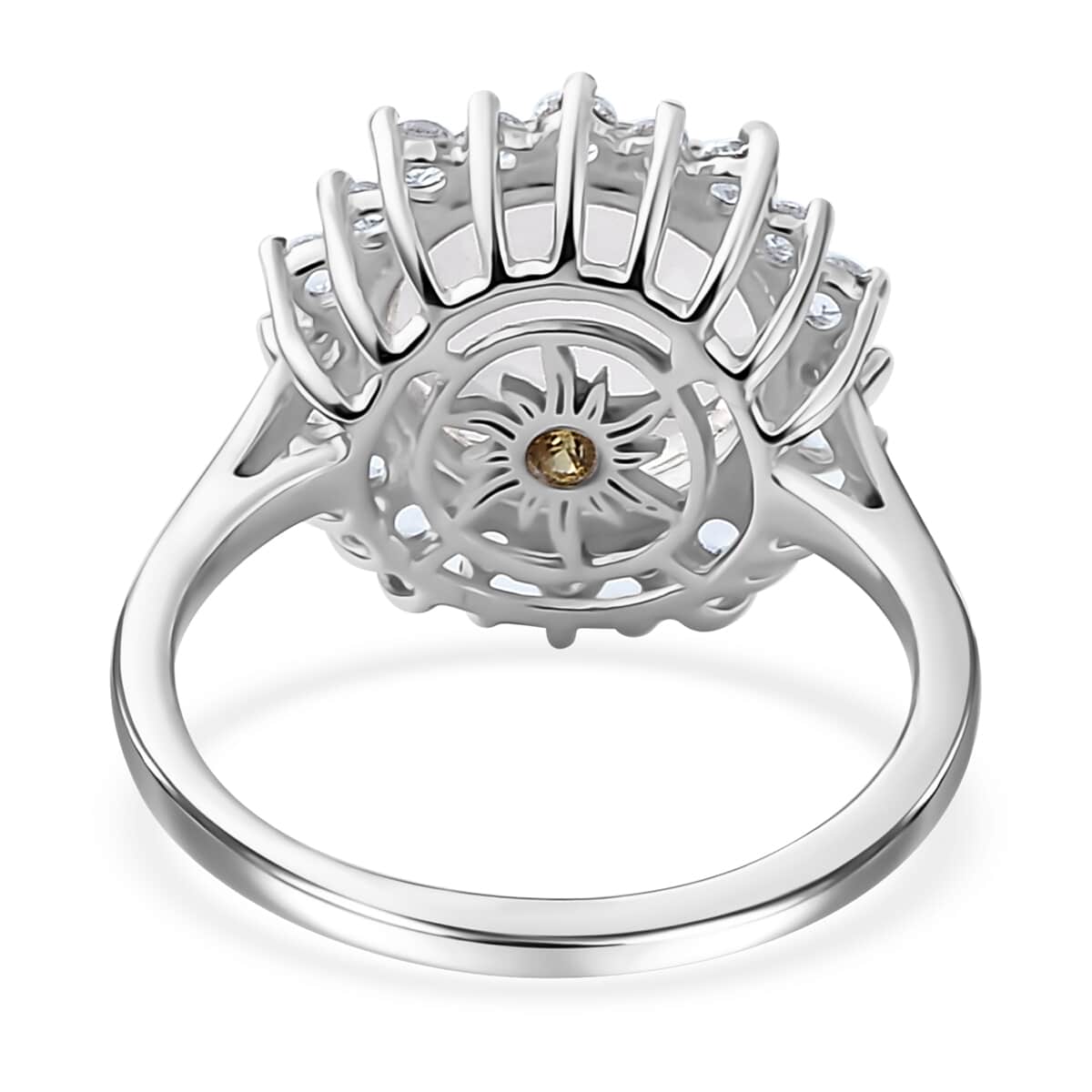 Brazilian Petalite and Multi Gemstone Sunburst Ring in Rhodium Over Sterling Silver (Size 8.0) 6.50 ctw image number 4
