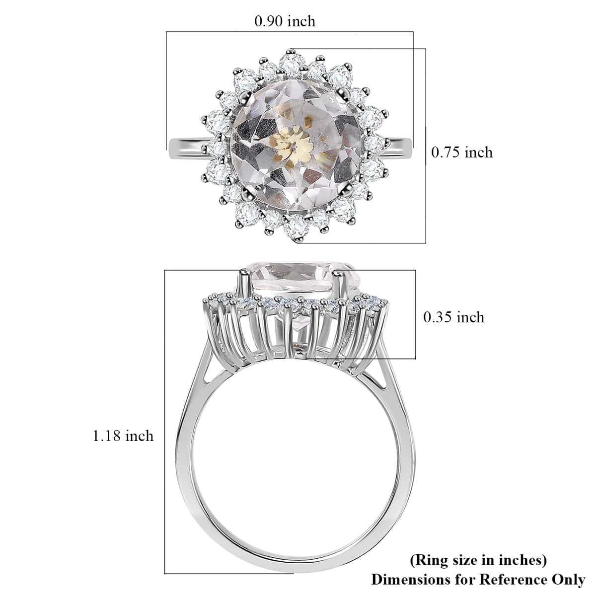 Brazilian Petalite and Multi Gemstone Sunburst Ring in Rhodium Over Sterling Silver (Size 8.0) 6.50 ctw image number 5