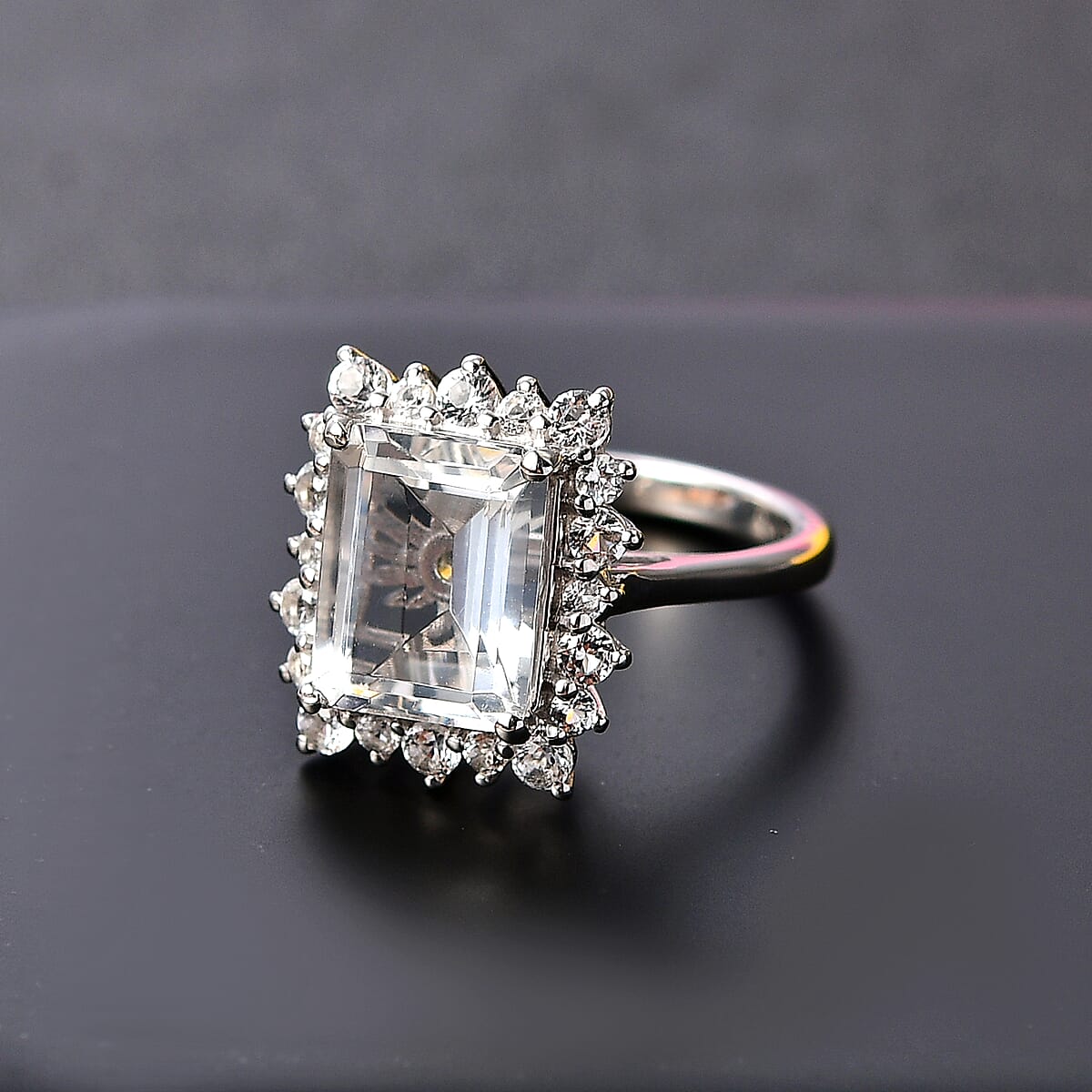 Brazilian Petalite and Multi Gemstone Sunburst Ring in Rhodium Over Sterling Silver (Size 7.0) 4.40 ctw image number 1