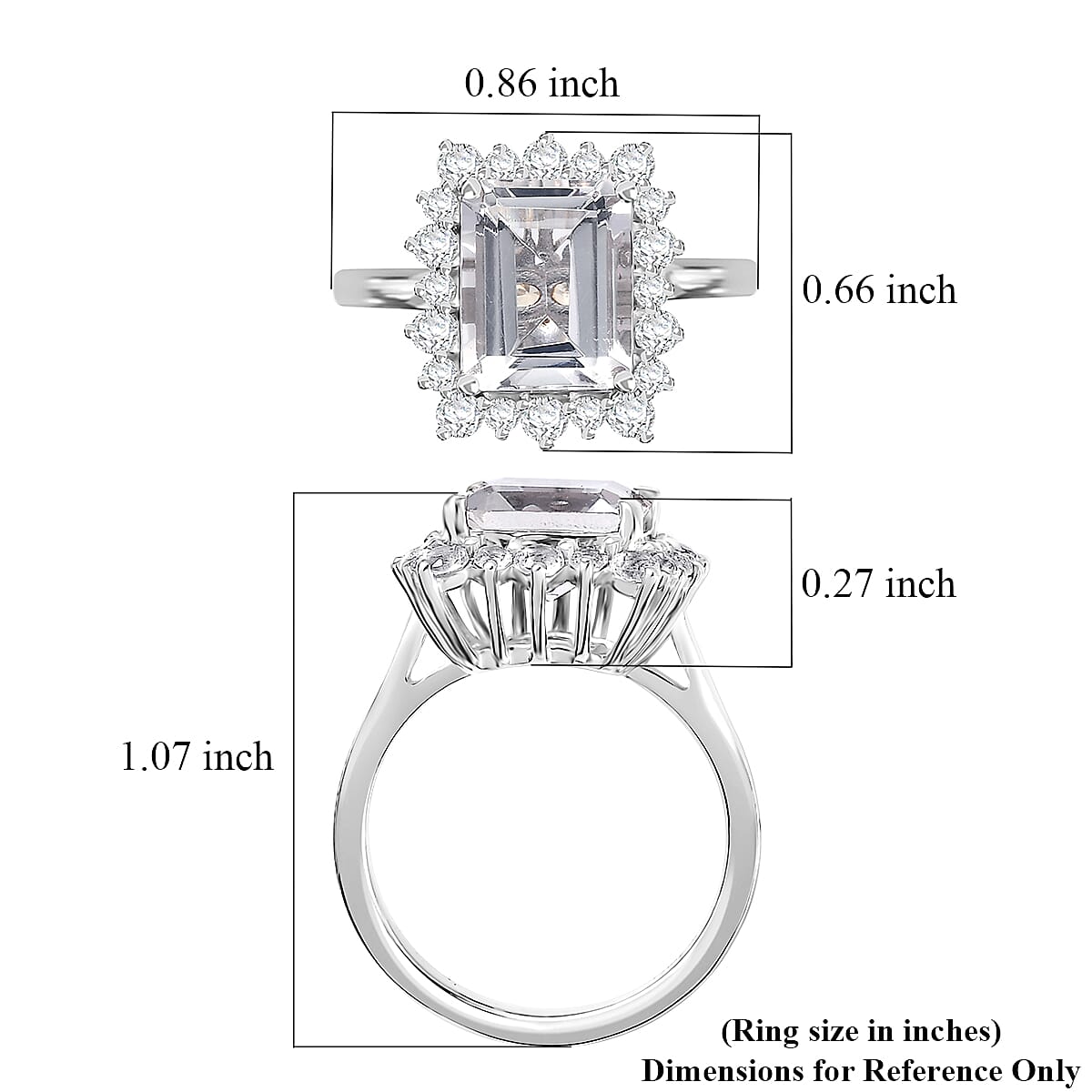Brazilian Petalite and Multi Gemstone Sunburst Ring in Rhodium Over Sterling Silver (Size 7.0) 4.40 ctw image number 5