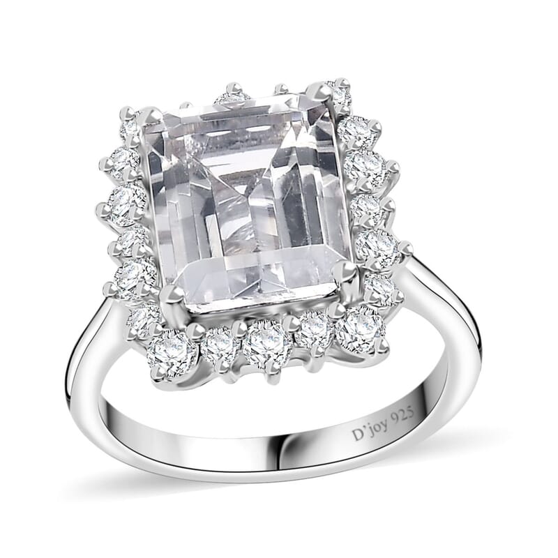Brazilian Petalite and Multi Gemstone Sunburst Ring in Rhodium Over Sterling Silver (Size 9.0) 4.40 ctw