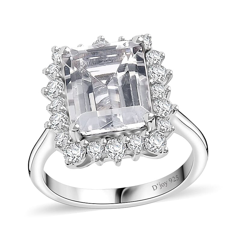 Brazilian Petalite and Multi Gemstone Sunburst Ring in Rhodium Over Sterling Silver (Size 9.0) 4.40 ctw