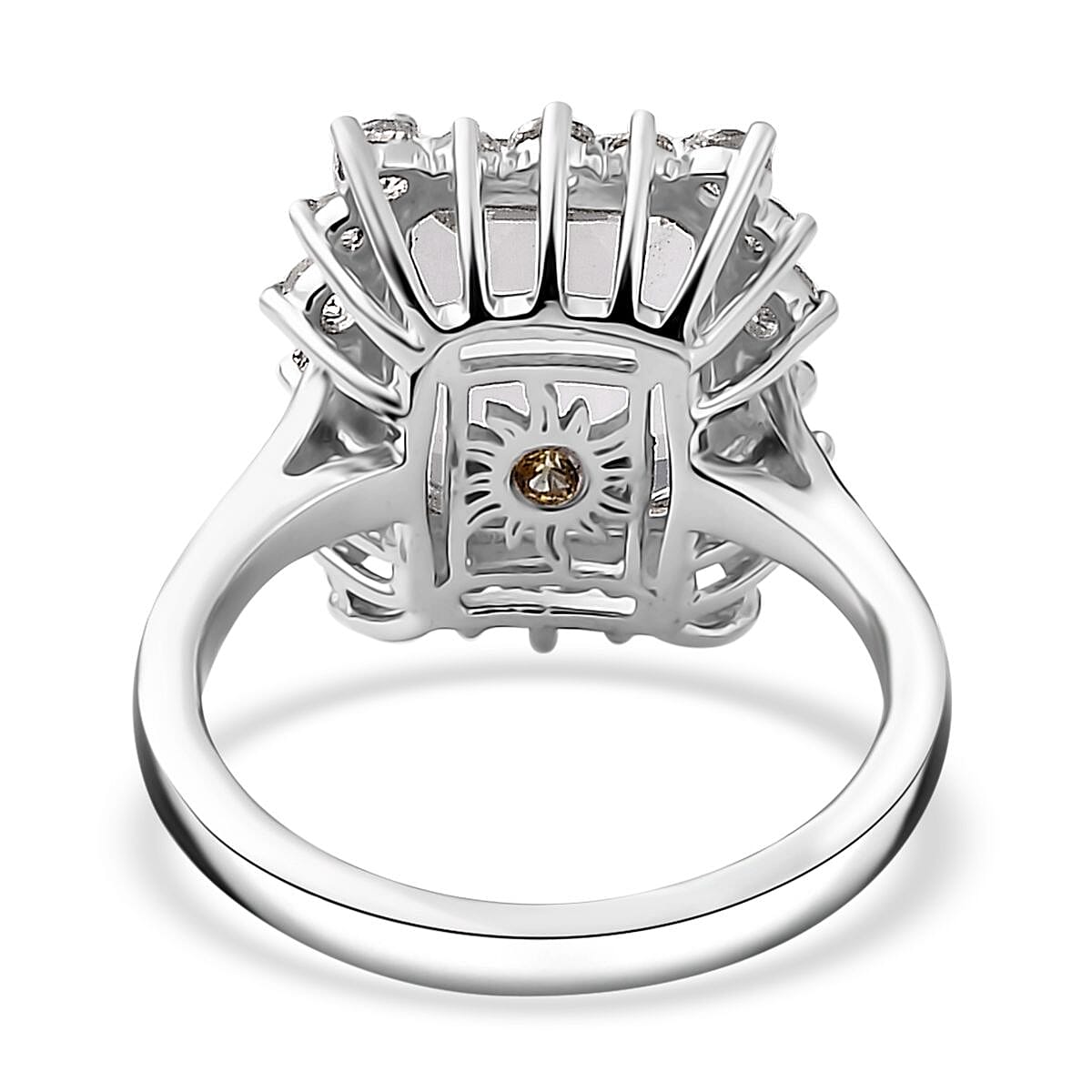 Brazilian Petalite and Multi Gemstone Sunburst Ring in Rhodium Over Sterling Silver (Size 9.0) 4.40 ctw