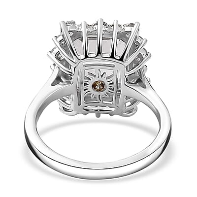 Brazilian Petalite and Multi Gemstone Sunburst Ring in Rhodium Over Sterling Silver (Size 9.0) 4.40 ctw