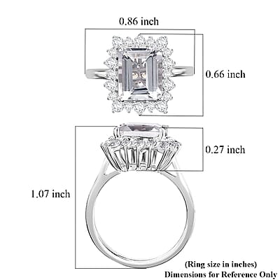 Brazilian Petalite and Multi Gemstone Sunburst Ring in Rhodium Over Sterling Silver (Size 9.0) 4.40 ctw