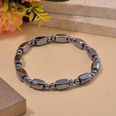 Terahertz 110.00 ctw Beaded Stretch Anklet (9-9.5In)