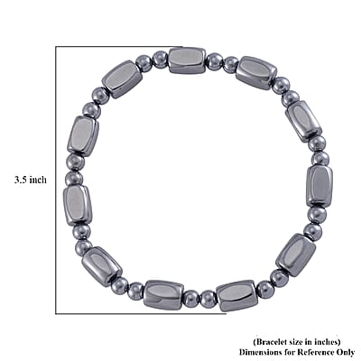 Terahertz 110.00 ctw Beaded Stretch Anklet (9-9.5In)