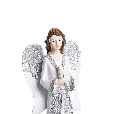 Resin Angel Holding Flowers Figurine