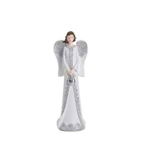 Resin Angel Holding Figurine with Heart
