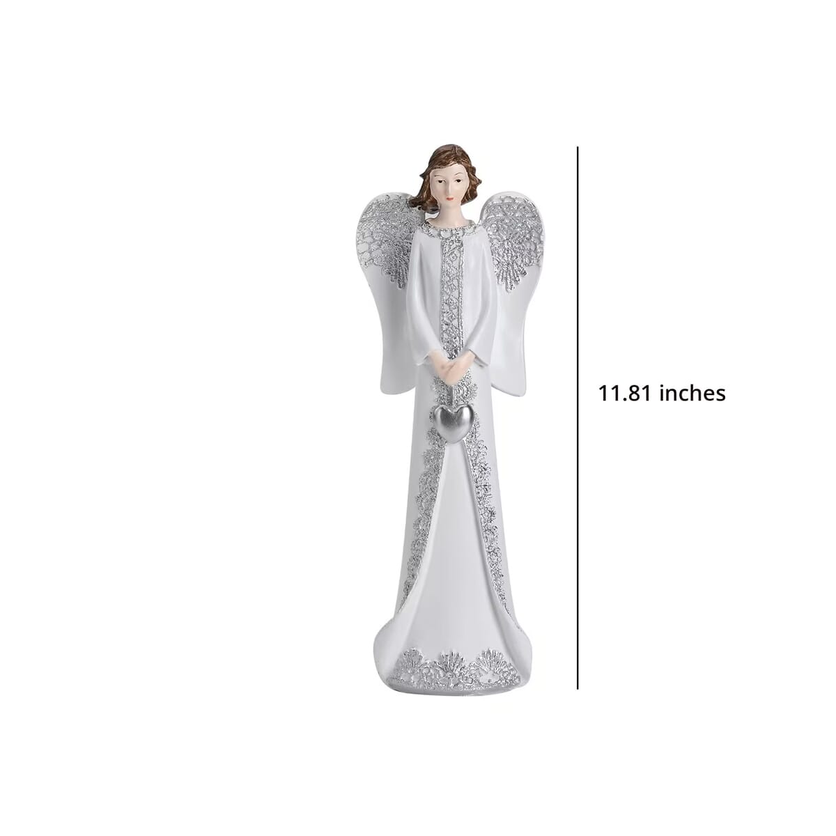 Resin Angel Holding Figurine with Heart image number 6