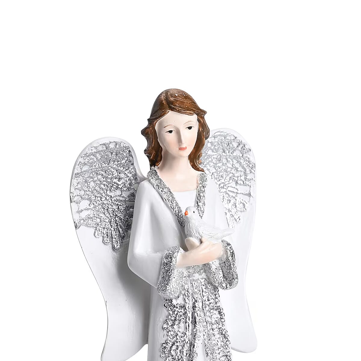 Resin Angel Holding Pigeon Figurine image number 6
