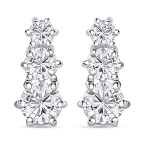 Simulated Diamond Fancy Earrings in Sterling Silver 3.10 ctw