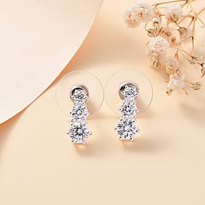 D'Joy Simulated Diamond Fancy Earrings in Sterling Silver 3.10 ctw