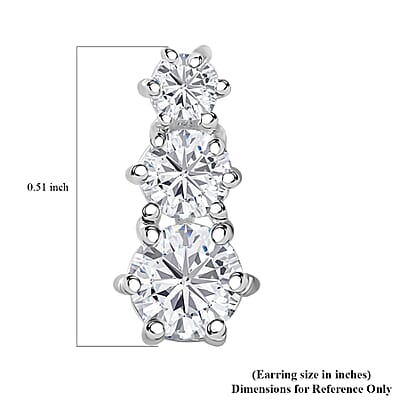 D'Joy Simulated Diamond Fancy Earrings in Sterling Silver 3.10 ctw